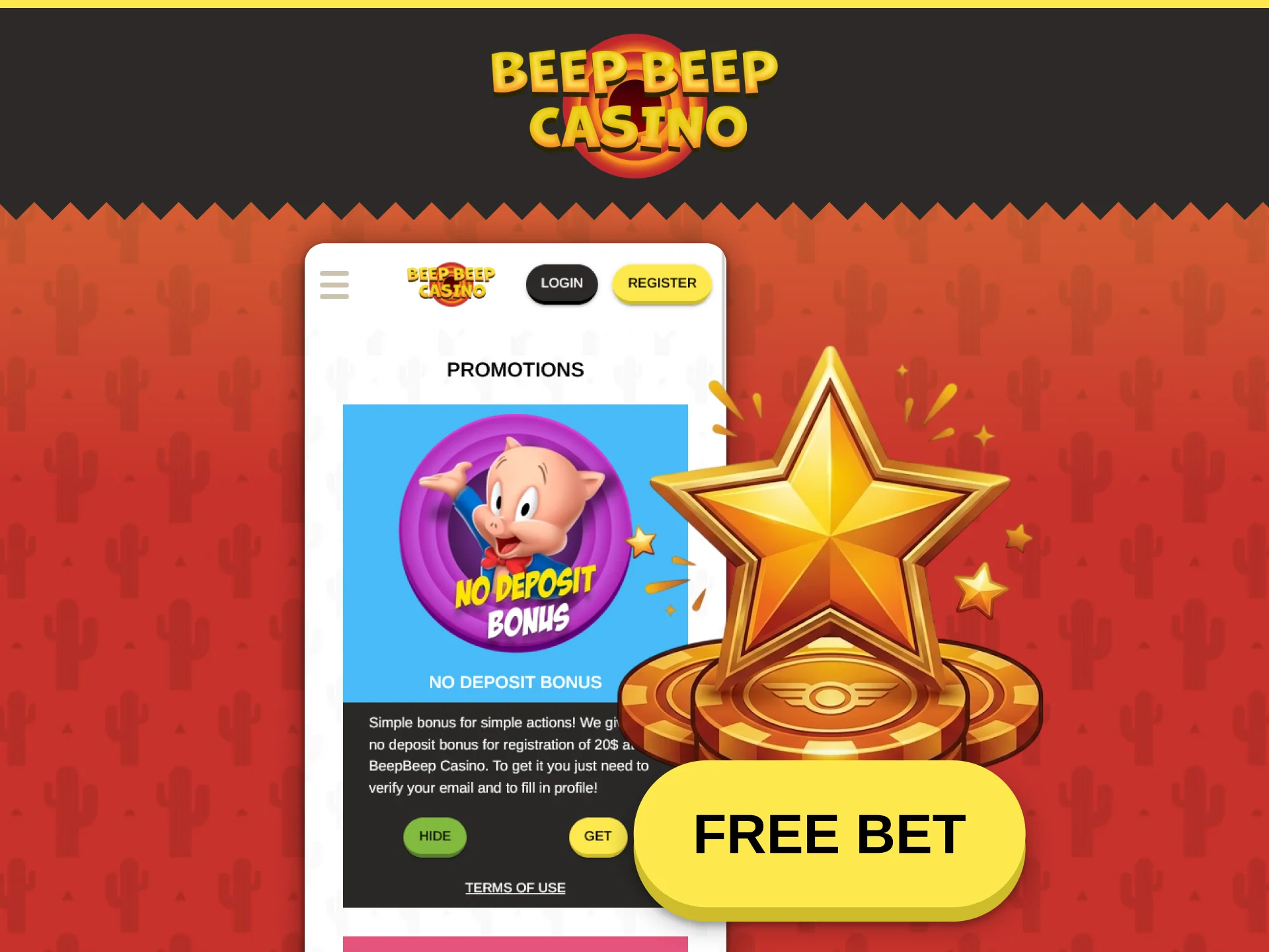 Get free bet bonuses in the Beep Beep Casino app.
