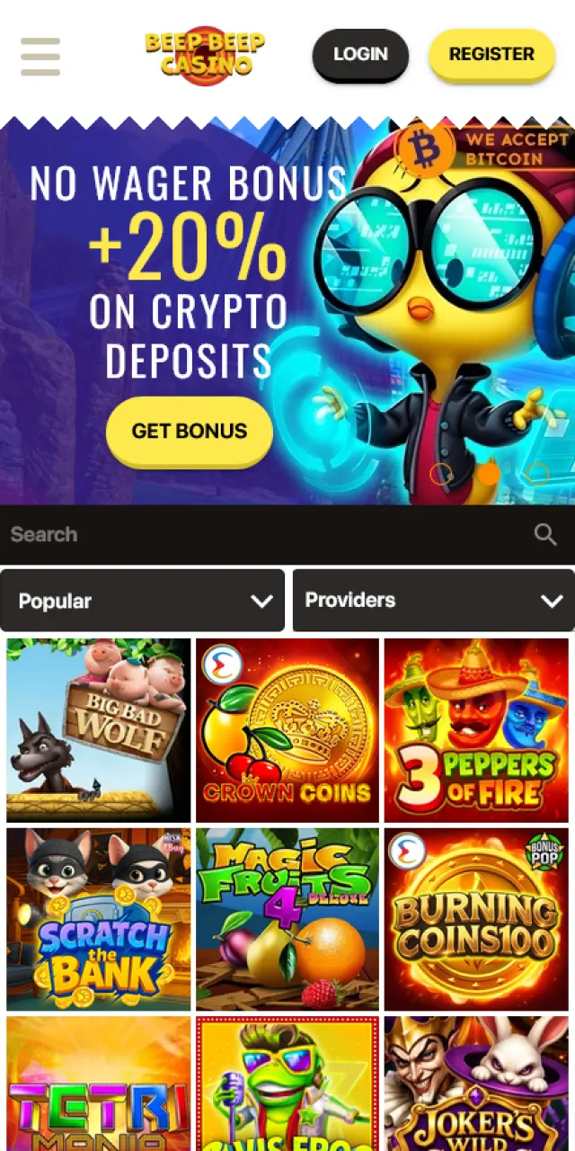 Discover the best online betting and gambling opportunities in the Beep Beep Casino app.
