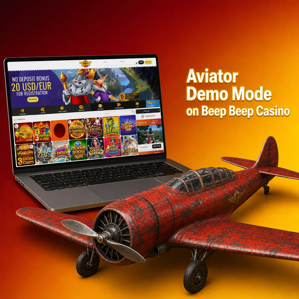 Aviator demo mode on Beep Beep Casino with free virtual credits to practice bets and autocashout settings