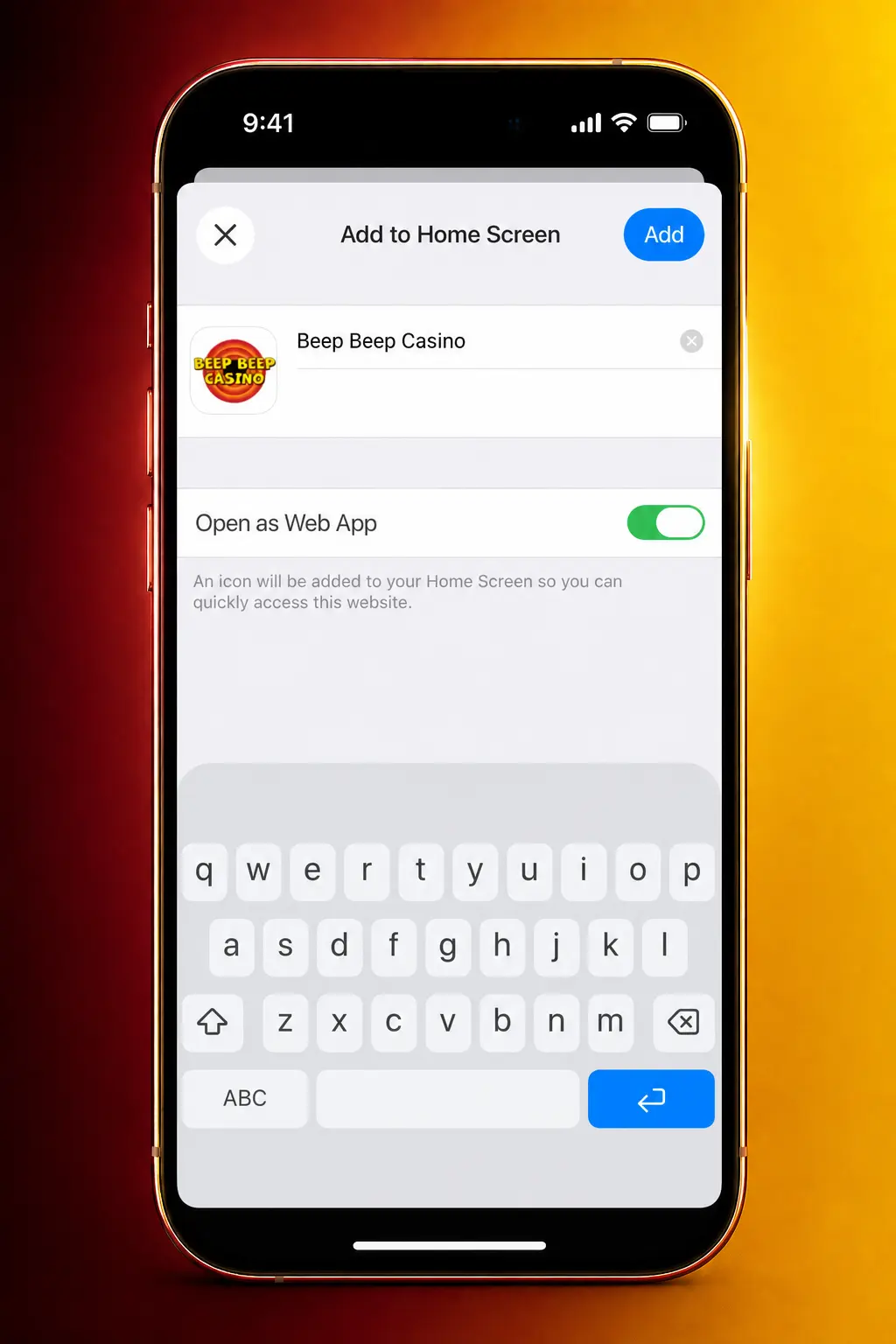 Steps to download and install Aviator on iOS via Beep Beep Casino progressive web app on iPhone or iPad.