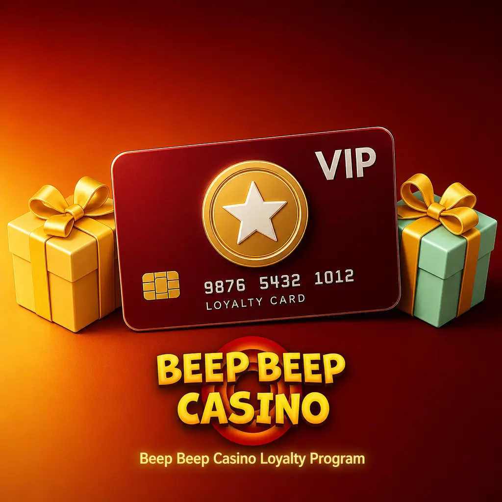Beep Beep Casino loyalty program tiers chart showing Bronze, Silver, Gold, and Platinum cashback and rewards benefits.