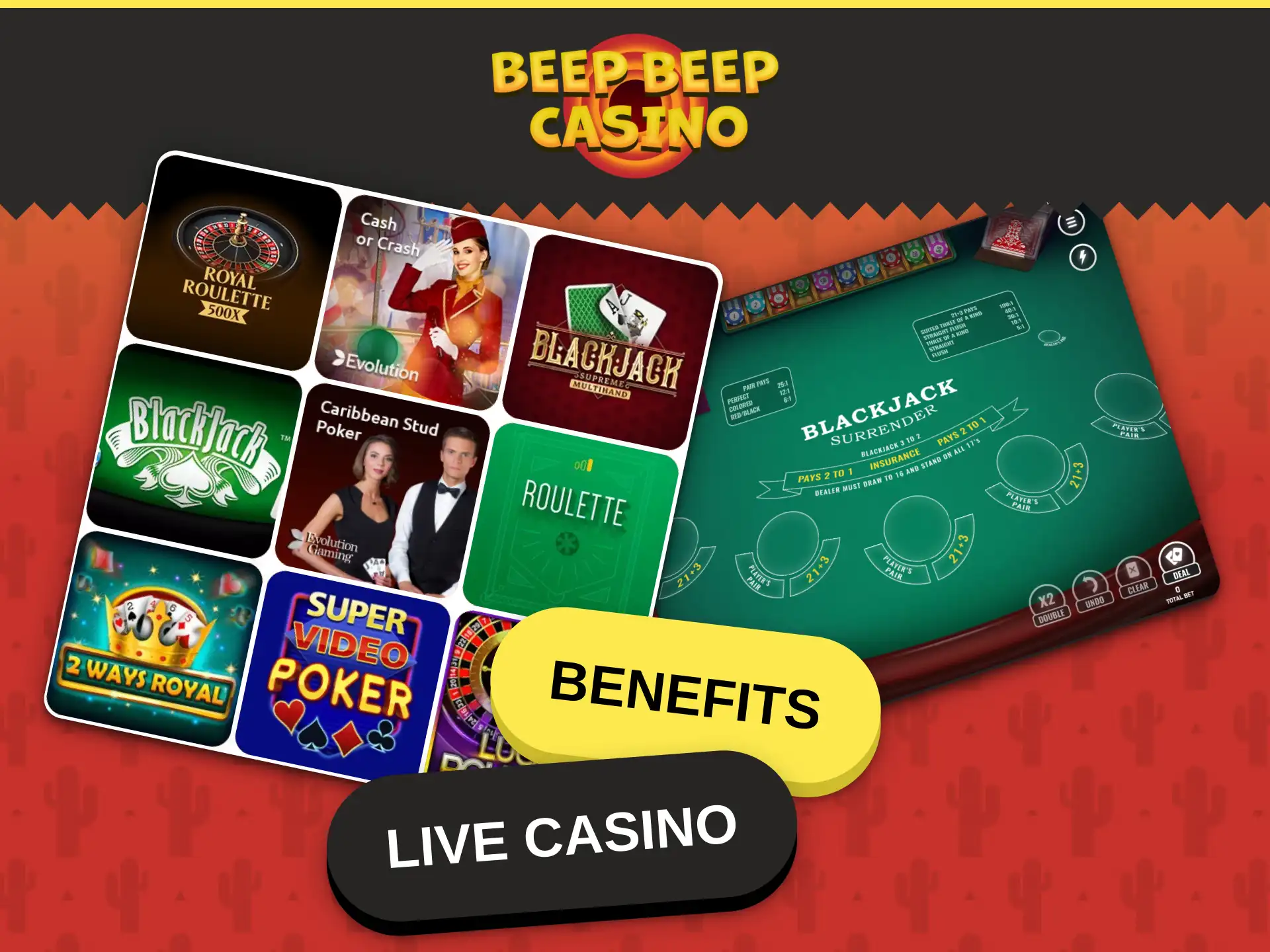 Discover key benefits of playing at Beep Beep Casino live casino.