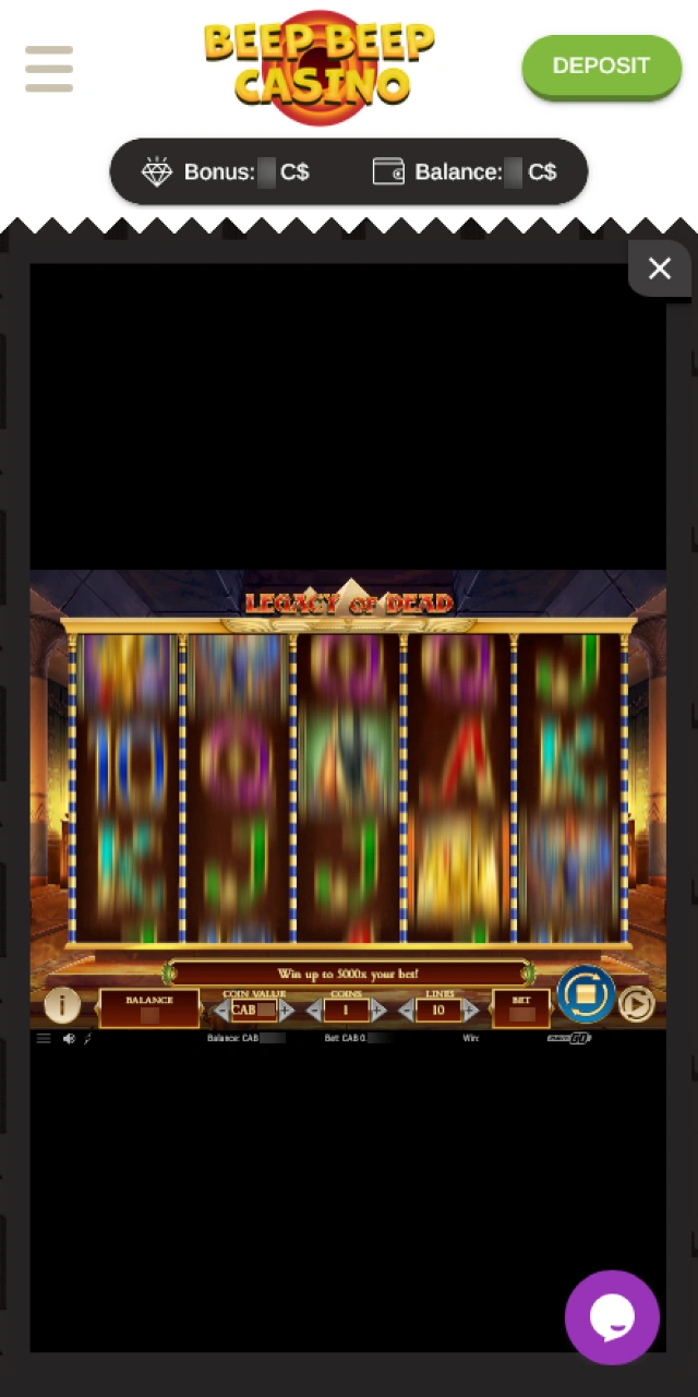 Adjust your bet amount to spin the Beep Beep Casino slots.