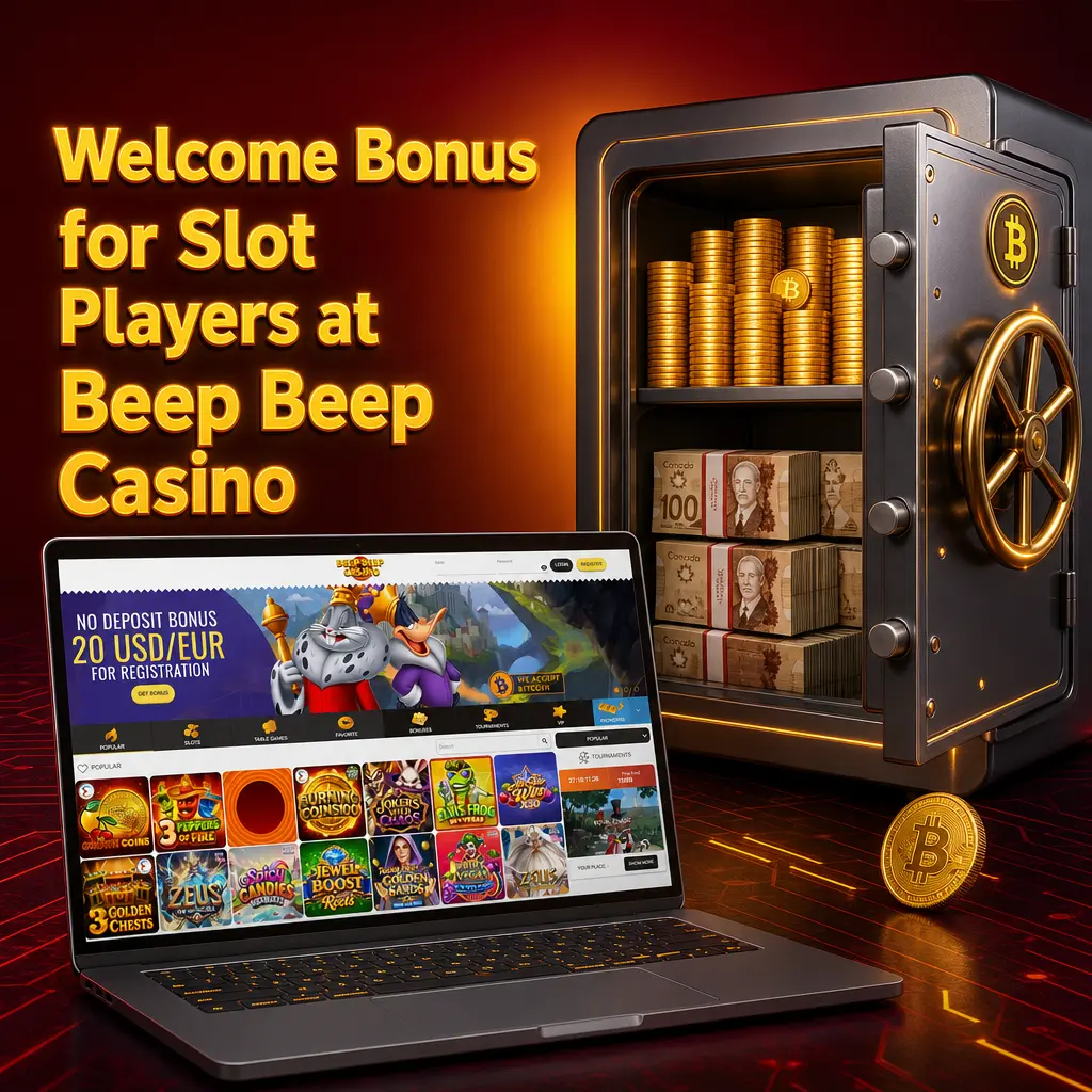 Beep Beep Casino welcome bonus for slot players: deposit-based rewards up to 400% plus a no deposit bonus for new accounts.
